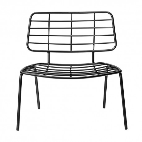 Chaise basse lounge design métal noir Bloomingville