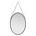 nordal miroir ovale vintage metal noir avec chaine