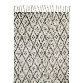 nordal tapis long de couloir noir et blanc motifs losanges