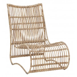 Loungesessel niedriger Sitzsessel Naturrattan Hübsch