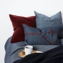 housse de coussin bleu house doctor inka