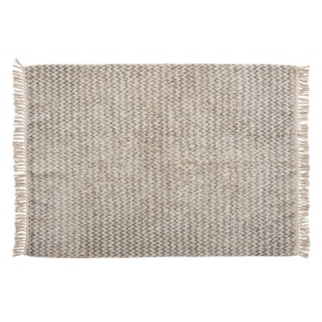 Tapis coton tisse gris blanc 127 x 180 cm Hübsch