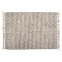 hubsch tapis coton tisse gris blanc 127 x 180 cm