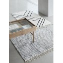 hubsch tapis coton tisse gris blanc 127 x 180 cm