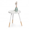 Petite table basse ronde bois blanc Zeller