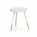 Petite table basse ronde bois blanc Zeller