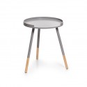 Petite table basse ronde grise bois Zeller