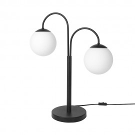 Lampe de table art déco bras métal noir deux boules Broste Copenhagen Caspa 2