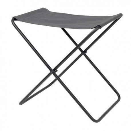 Tabouret pliable métal noir toile Broste Copenhagen Nola gris foncé