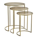 3 tables basses gigognes rondes metal dore laiton madam stoltz