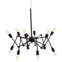 suspension industrielle multiple 12 ampoules metal noir madam stoltz