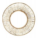 madam stoltz miroir mural rond soleil bois bambou