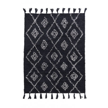 Tapis noir coton House Doctor Marlie 200 x 140 cm