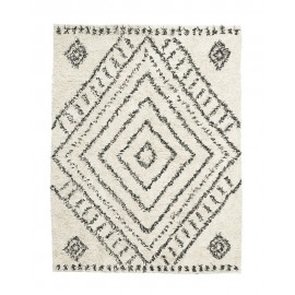 house doctor nubia tapis berbere blanc noir coton 210 x 160 cm Rm0140-160x210