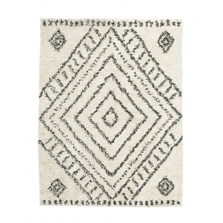 house doctor nubia tapis berbere blanc noir coton 210 x 160 cm  Rm0140-160x210 - Kdesign