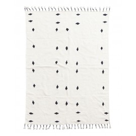 Tapis coton triangles noirs House Doctor Backside écru