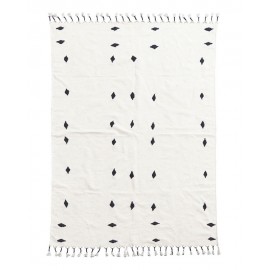 tapis coton blanc triangles noirs house doctor backside 140 x 200 cm Rm0160-140x200