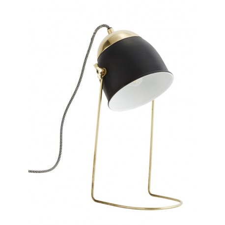 Lampe de bureau minimaliste rétro métal laiton noir Madam Stoltz
