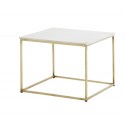 madam stoltz table basse carree plateau marbre blanc laiton E006WBRS