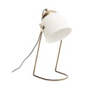 madam stoltz lampe de bureau retro metal blanc laiton L-1298BW