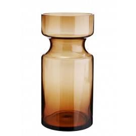 Retro-Vase aus bernsteinfarbenem Glas, Madam Stoltz