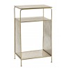 madam stoltz table d appont chevet metal laiton perfore 21722AB