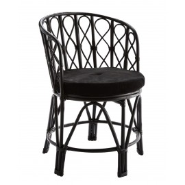 Chaise bois bambou rétro Madam Stoltz noir