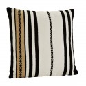 Housse de coussin chenille rayures blanc noir Madam Stoltz 60 x 60 cm