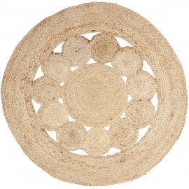 Tapis rond jute naturel tressé déco IB Laursen D 100 cm