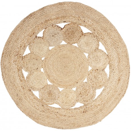 Tapis rond jute naturel tressé déco IB Laursen D 100 cm