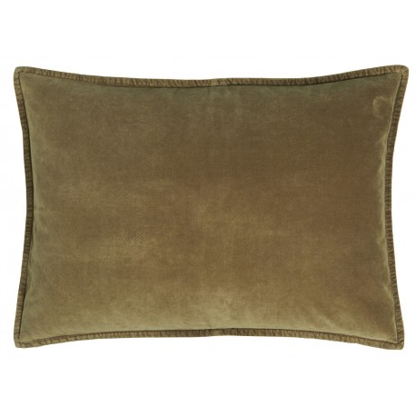 housse de coussin rectangulaire velours vert kaki 50 x 70 cm ib laursen