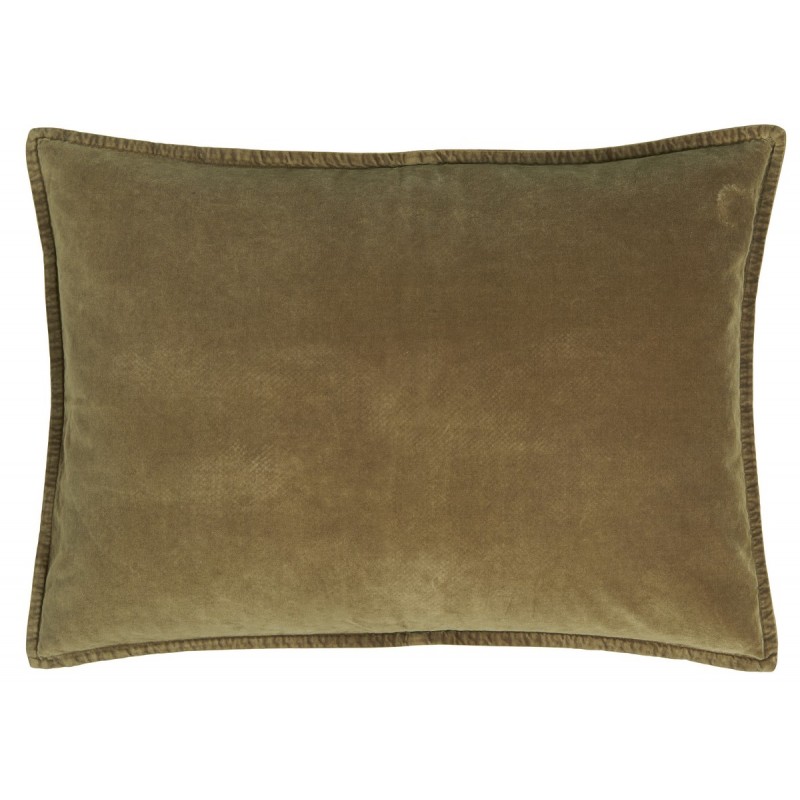 housse coussin rectangulaire velours vert kaki 50 x 70 cm ib laursen