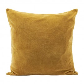 Housse de coussin carrée velours jaune House Doctor