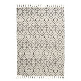 Tapis design coton écru noir motif géométrique House Doctor Reverse