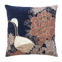 nordal housse de coussin velours bleu broderie 45 x 45 cm 8687