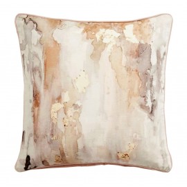 nordal housse de coussin aquarelle velours beige rose carre 45 x 45 cm 6860