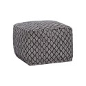 hubsch pouf carre textile noir blanc 740702