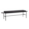 Banc design noir bois et métal coussin Hübsch