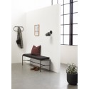 Banc design noir bois et métal coussin Hübsch