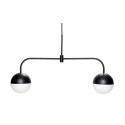 hubsch suspension design barre metal horizontale 2 boules noir blanc