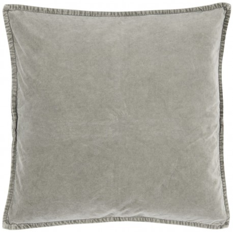 ib laursen housse de coussin carre velours gris clair 50 x 50 cm