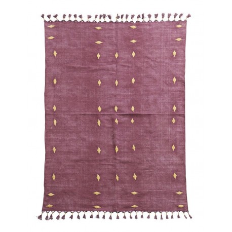 Tapis coton rouge bordeaux House Doctor Backside 200 x 140 cm