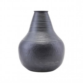 Vase rustique métal alu noir House Doctor Stribe