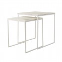 Set de 2 tables basses carrées gigognes marbre blanc Bloomingville Galv