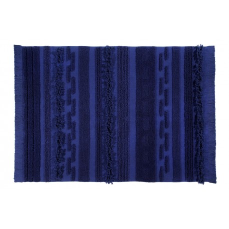 Tapis bleu cobalt coton Lorena Canals Air Alaska Blue 140 x 200 cm