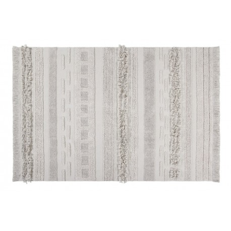 lorena canals tapis coton blanc ecru franges air 140 x 200 cm