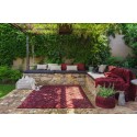 Tapis coton rouge bordeaux franges Lorena Canals Earth 170 x 240 cm