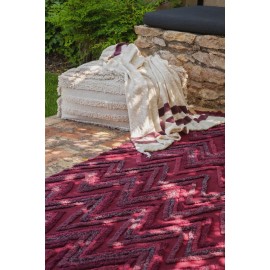 Tapis coton franges Lorena Canals Earth rouge