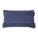 Coussin coton tricoté franges bleu cobalt Lorena Canals 30 x 50 cm