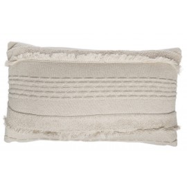 lorena canals coussin coton beige ecru franges 30 x 50 cm SC-AIR-DWH